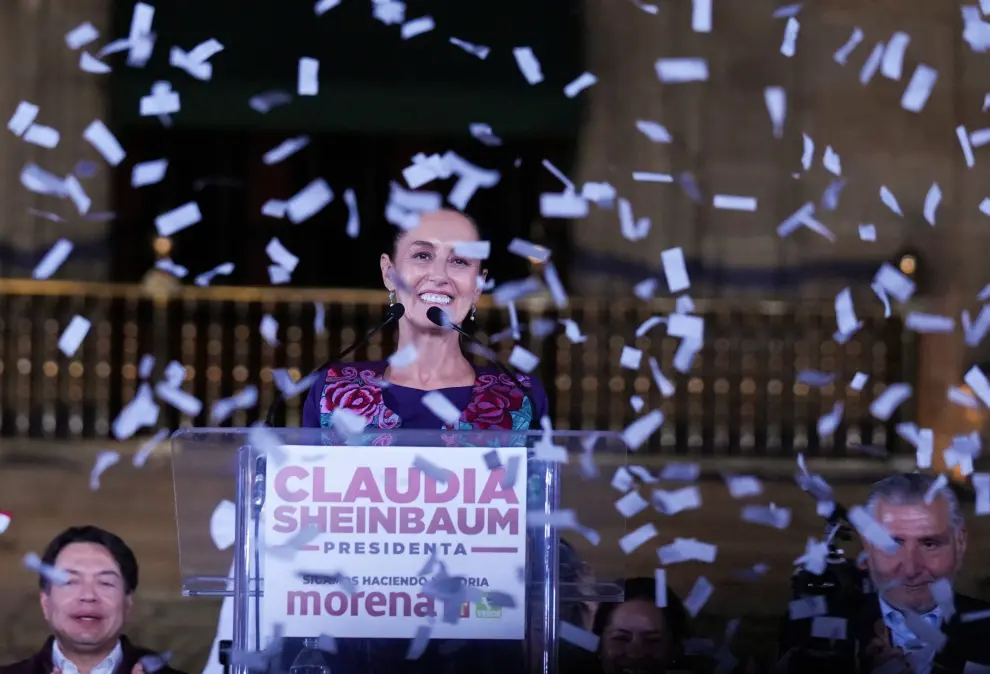 La candidata oficialista a la presidencia de México, Claudia Sheinbaum, primera mujer presidenta de México