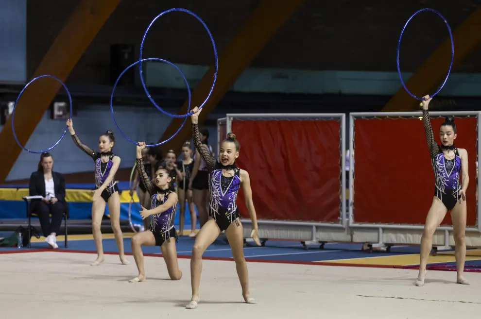 Juegos Escolares de Aragón de gimnasia rítmica en el Palacio de Deportes de Zaragoza