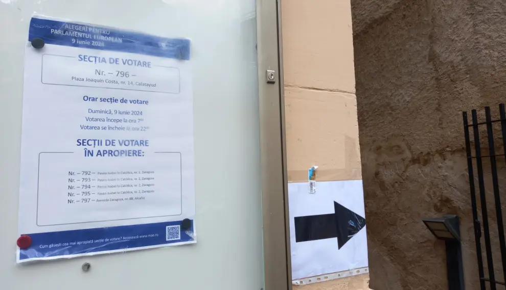 Elecciones europeas, sección para ciudadanos rumanos en Calatayud.