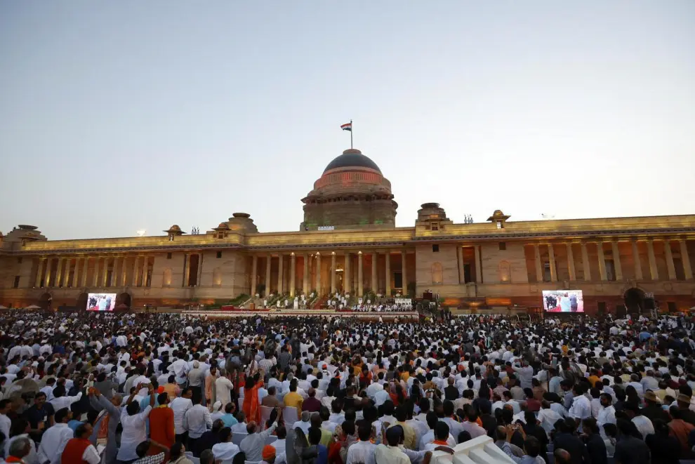 People attend Indias Prime Minister Narendra Modis swearing-in ceremony at the presidential palace in New Delhi, India, June 9, 2024. REUTERS/Adnan Abidi [[[REUTERS VOCENTO]]]