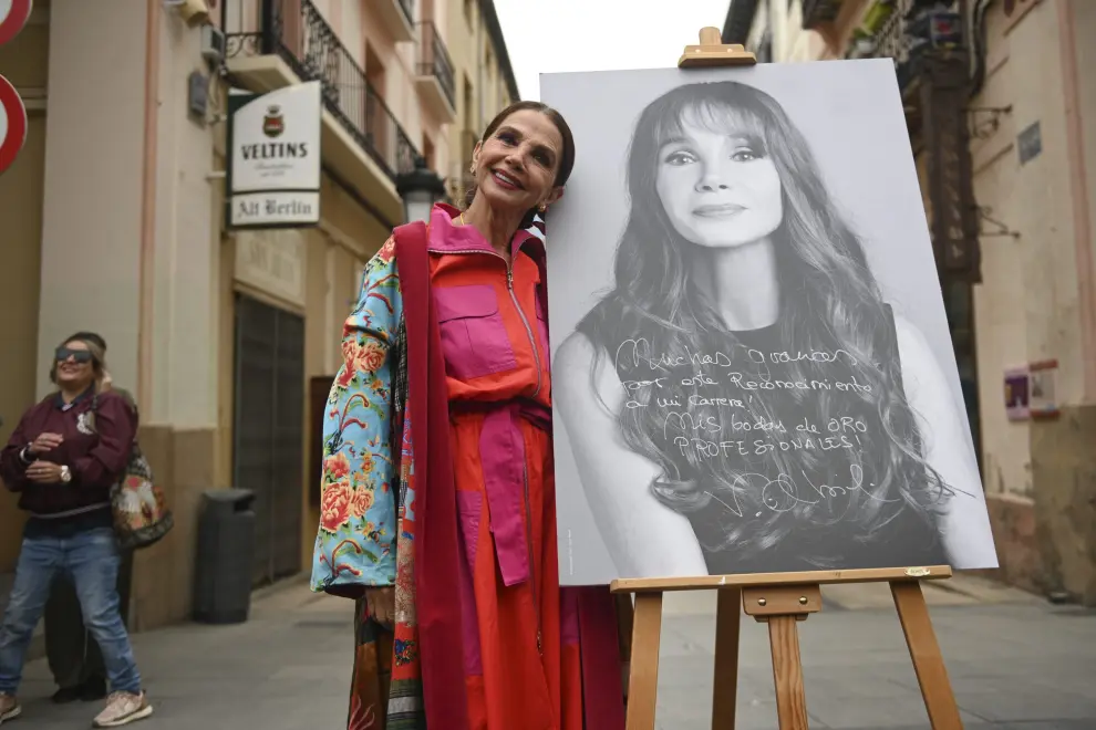 Vermú con Victoria Abril en el Festival de Cine de Huesca.