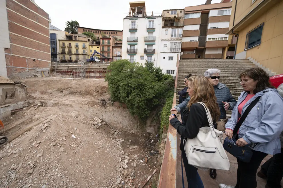 Afectados por el derrumbe del edificio de la calle San Francisco de Teruel, un año después