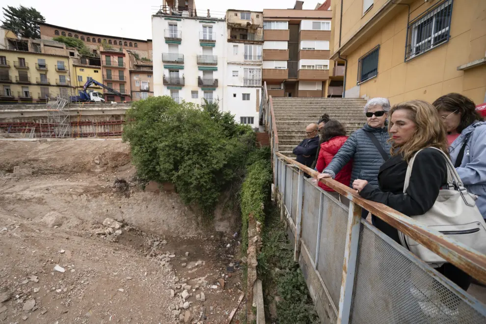 Afectados por el derrumbe del edificio de la calle San Francisco de Teruel, un año después