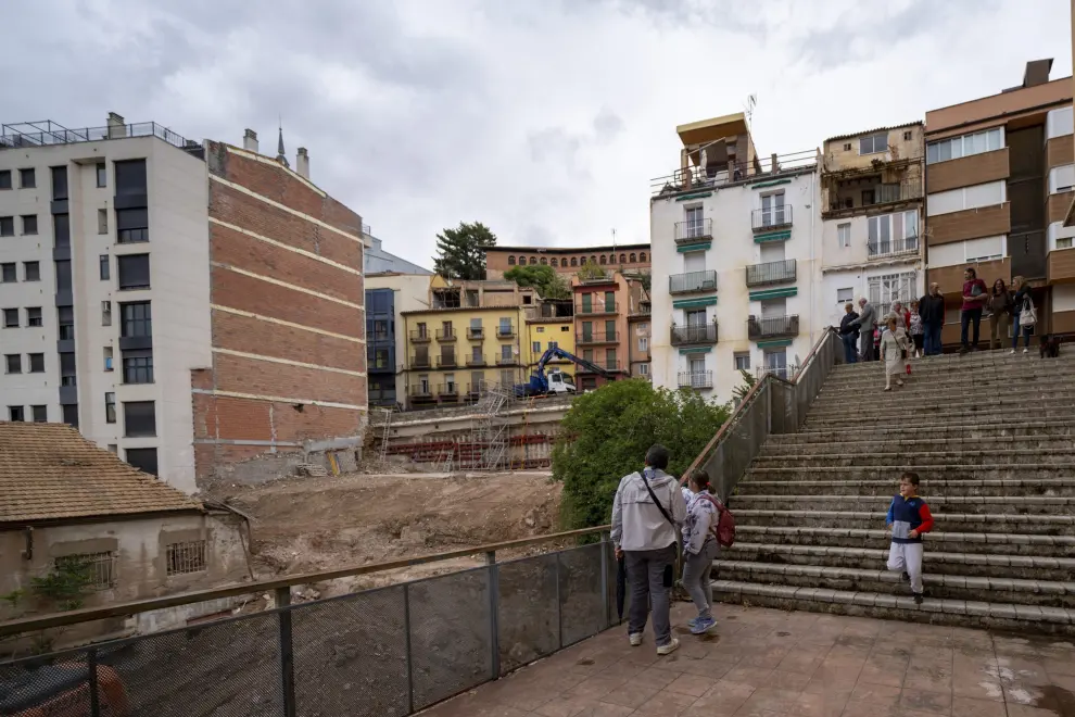 Afectados por el derrumbe del edificio de la calle San Francisco de Teruel, un año después