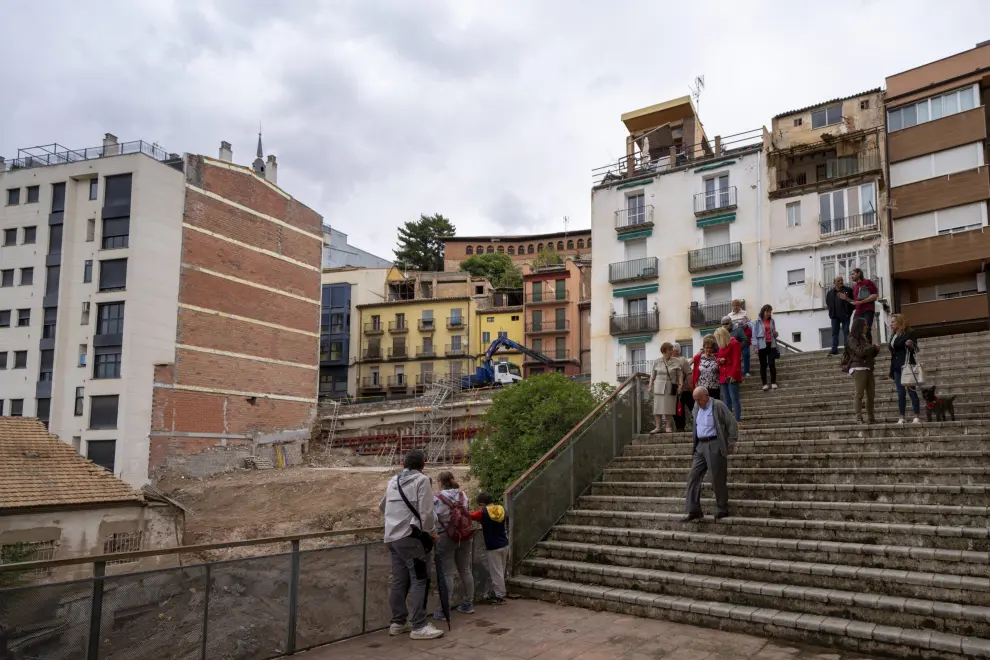 Afectados por el derrumbe del edificio de la calle San Francisco de Teruel, un año después