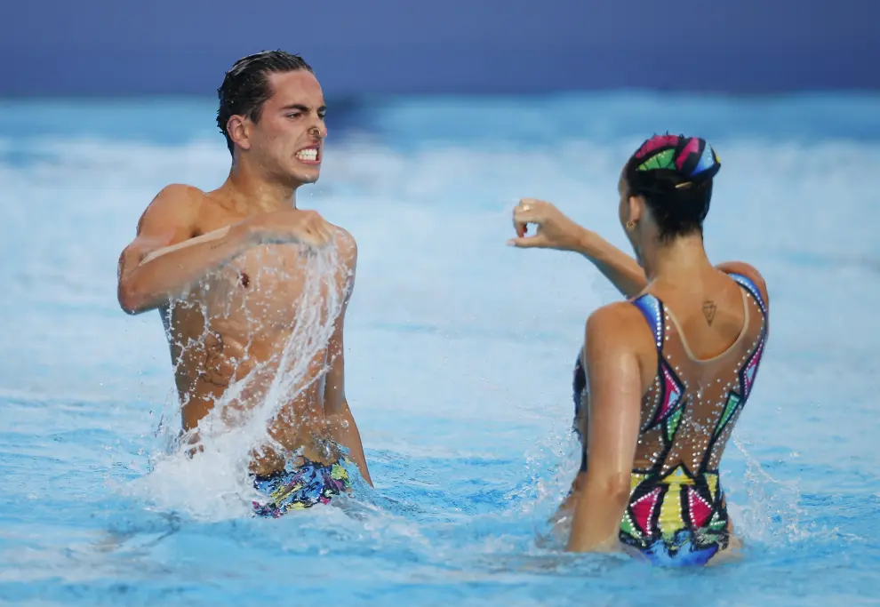 Emma García y Dennis González, oro en la final de la rutina libre por parejas mixtas