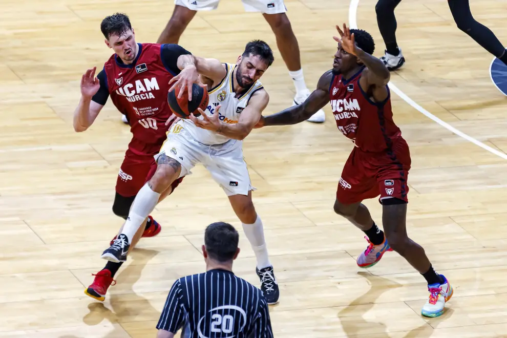 Partido UCAM Murcia-Real Madrid, tercero del 'play off' final de la Liga Endesa de baloncesto