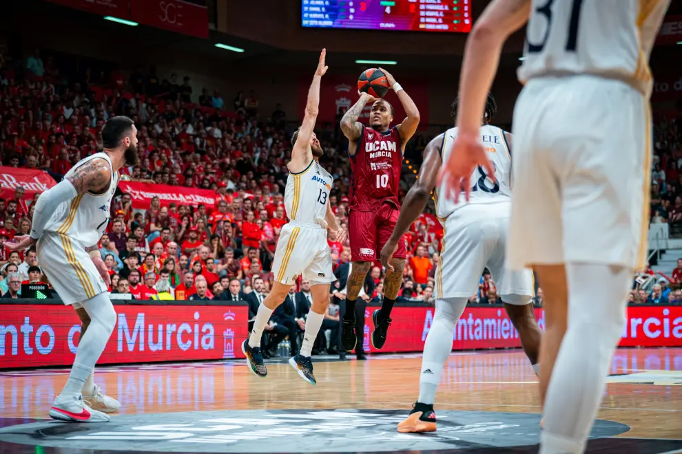 Partido UCAM Murcia-Real Madrid, tercero del 'play off' final de la Liga Endesa de baloncesto