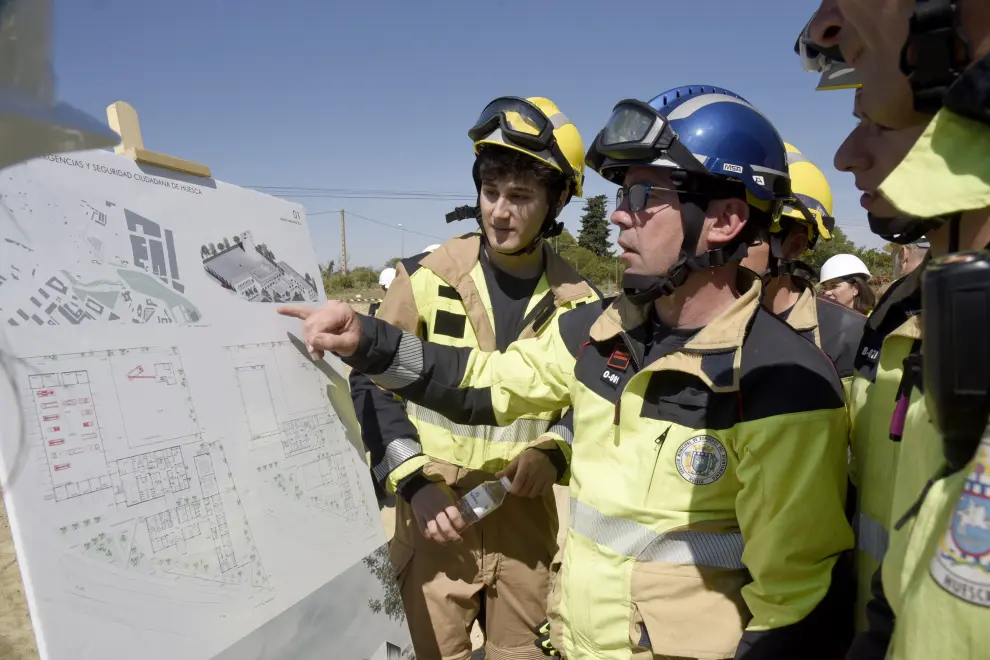 Acto de colocación de la primera piedra del edificio donde estará el parque de bomberos y en una segunda fase la Policía Local.