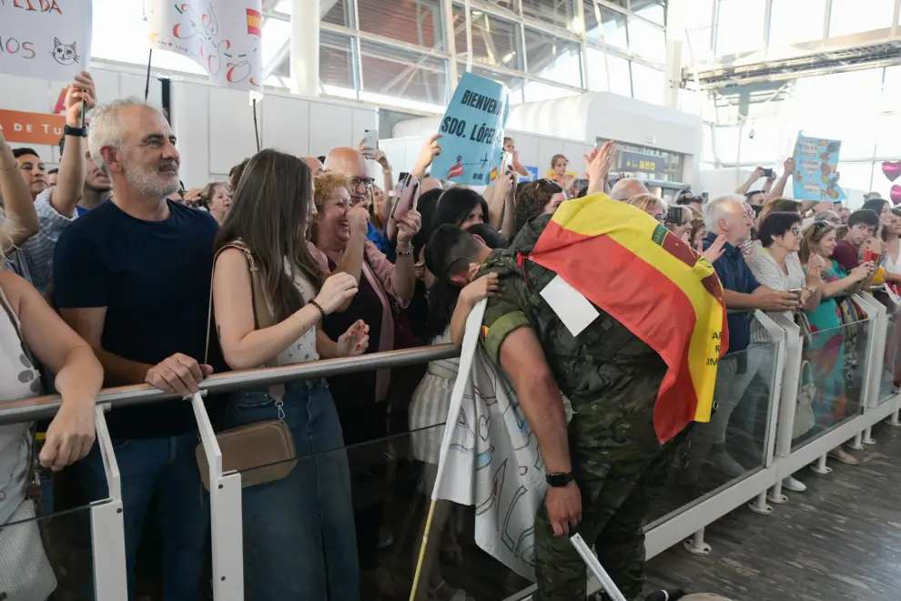 Llegada de la Brigada Aragón de Letonia al Aeropuerto de Zaragoza