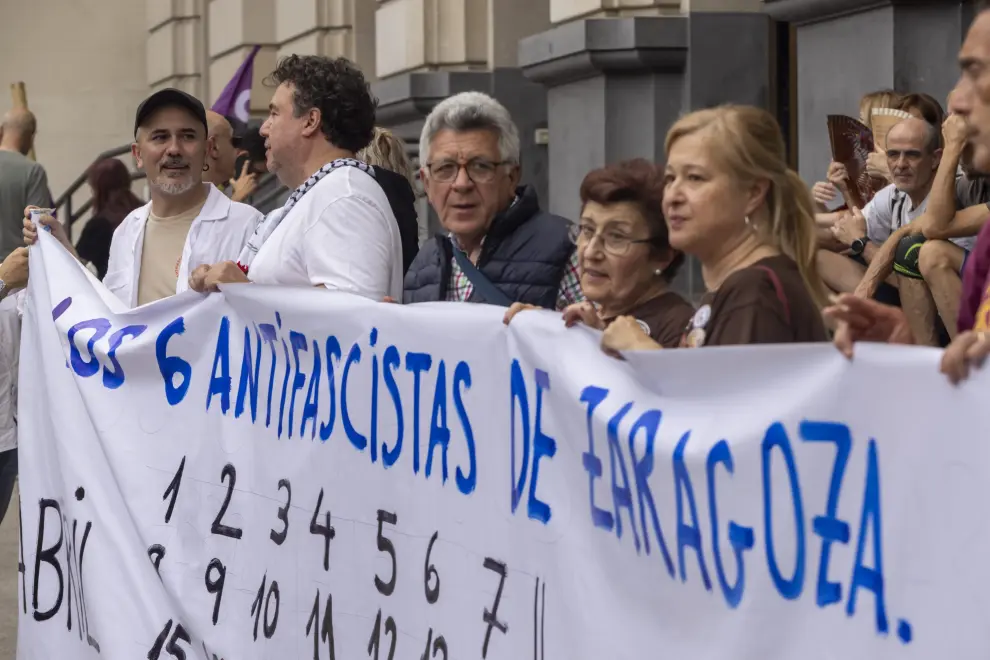 Manifestación en apoyo a 'Los 6 de Zaragoza'.