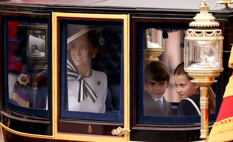 Reaparece Kate Middleton: foto del desfile militar que celebra el cumpleaños oficial del rey Carlos III