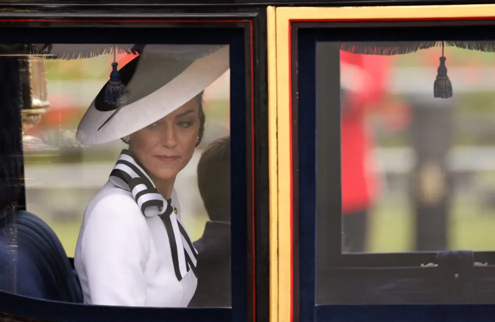 Reaparece Kate Middleton: foto del desfile militar que celebra el cumpleaños oficial del rey Carlos III