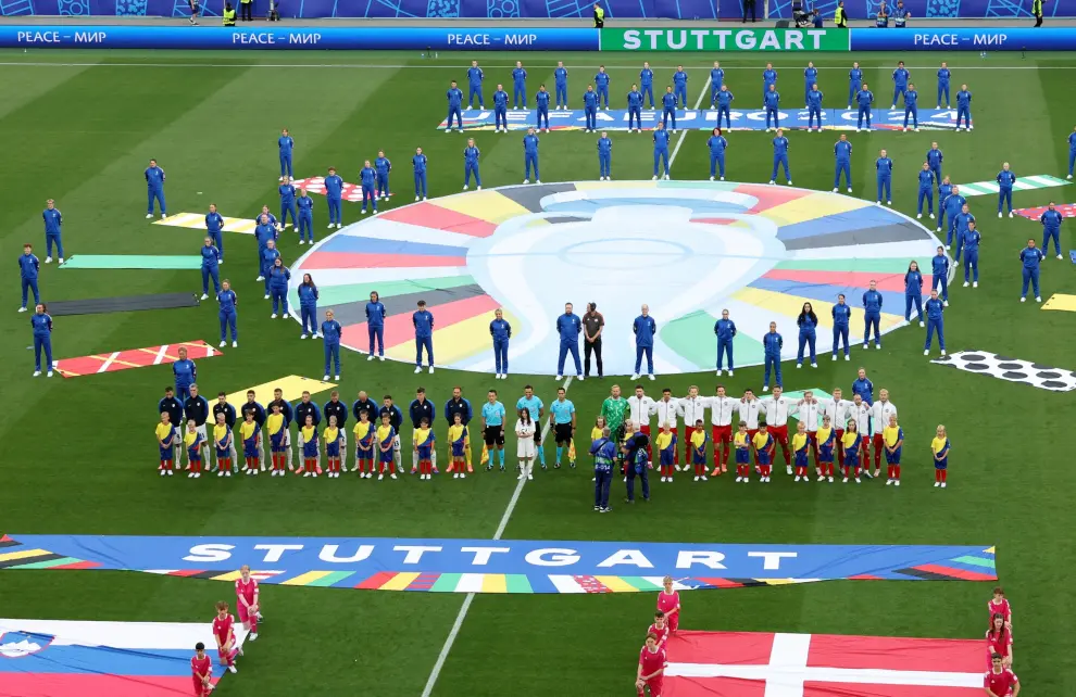 Eurocopa 2024: partido Eslovenia-Dinamarca, del grupo C, en el Stuttgart Arena