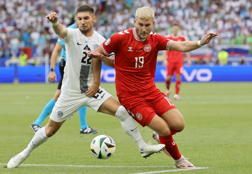 Eurocopa 2024: partido Eslovenia-Dinamarca, del grupo C, en el Stuttgart Arena