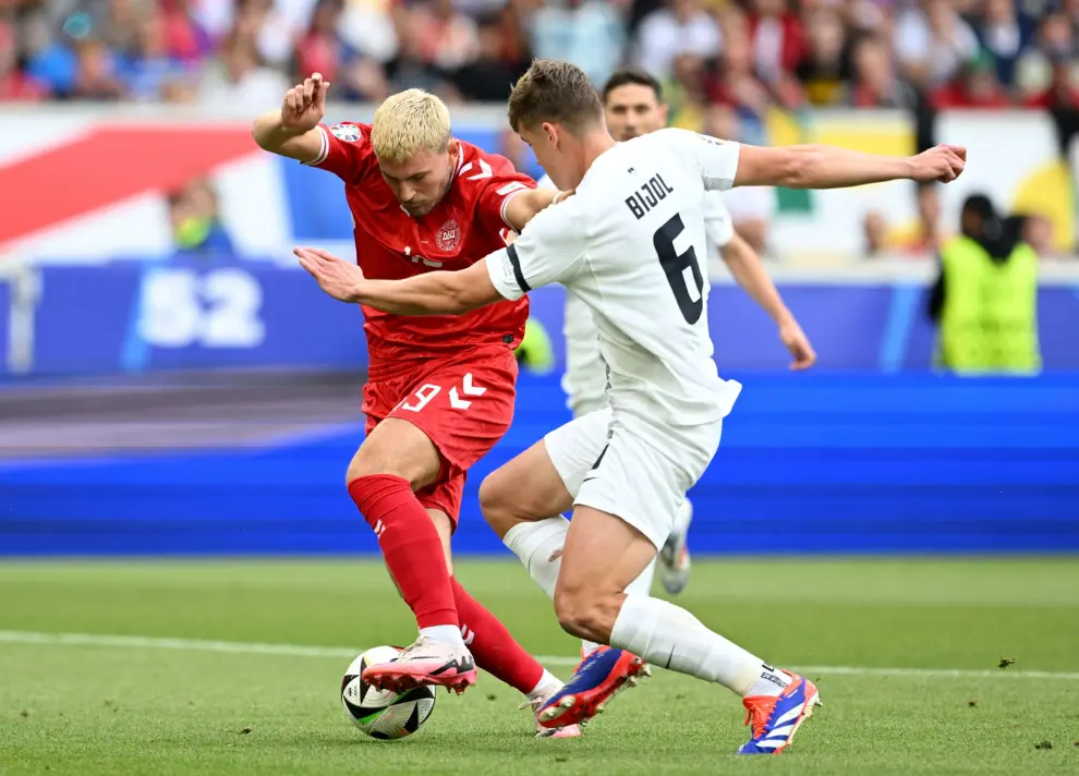 Eurocopa 2024: partido Eslovenia-Dinamarca, del grupo C, en el Stuttgart Arena