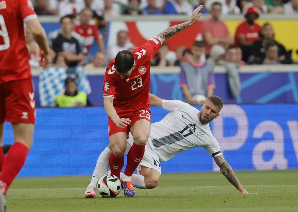 Eurocopa 2024: partido Eslovenia-Dinamarca, del grupo C, en el Stuttgart Arena