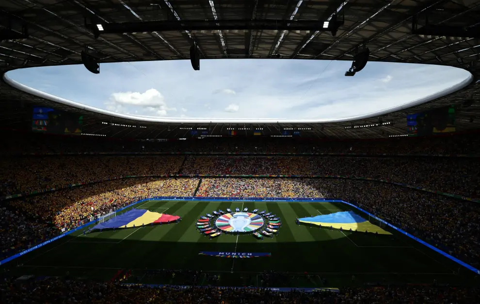Eurocopa 2024: partido Rumanía-Ucrania, del grupo E, en el Allianz Arena de Múnich