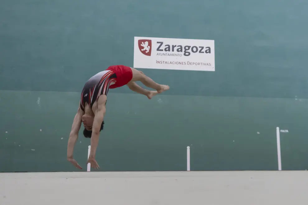 Deportes. Polideportivo Pepe Garcés.Entrevista/entrenamiento de Iker Borao Tabuenca, gimnasta de 14 años. Va al Campeonato de España / 14-06-2024 / FOTO GUILLERMO MESTRE [[[FOTOGRAFOS]]]
