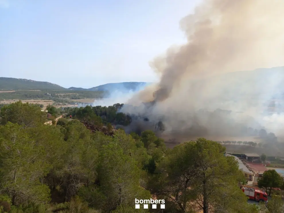 Imagen del incendio de Montblanc (Tarragona)
