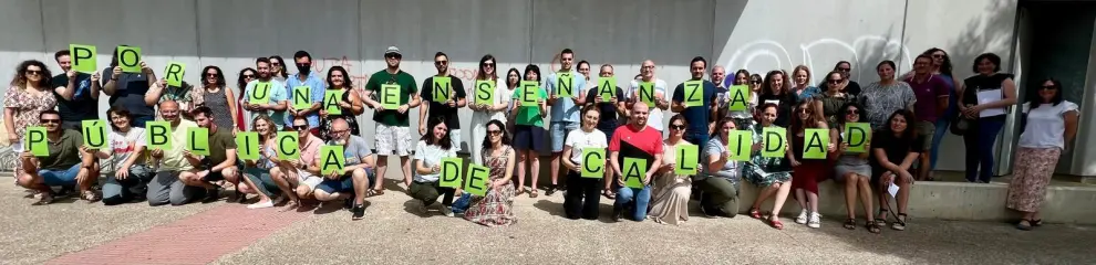 Protesta por los recortes de profesorado en el instituto de La Puebla