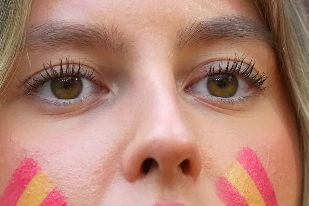 Spain's supporters during the Euro 2024 soccer match between Spain and Georgia at the Cologne Stadium , Cologne , Germany - Sunday 30 June  2024. Sport - Soccer . (Photo by Spada/LaPresse)


