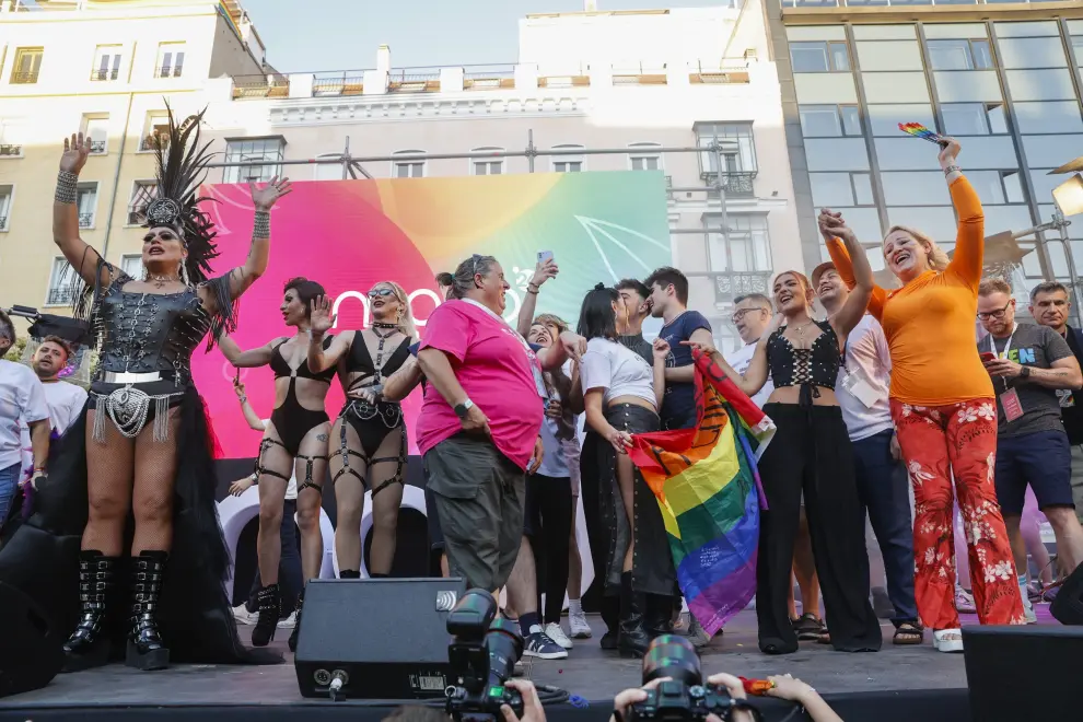 Pregón de las Fiestas del Orgullo LGTBIQ+ en Madrid con el zaragozano Juanjo de OT