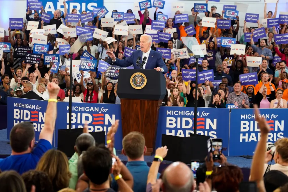 Elecciones en Estados Unidos: acto de campaña de Joe Biden en Detroit, en el decisivo estado de Michigan