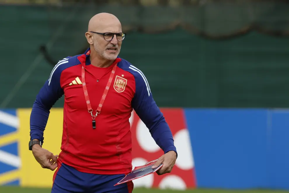 Entrenamiento de la selección española previo a la final de la Eurocopa