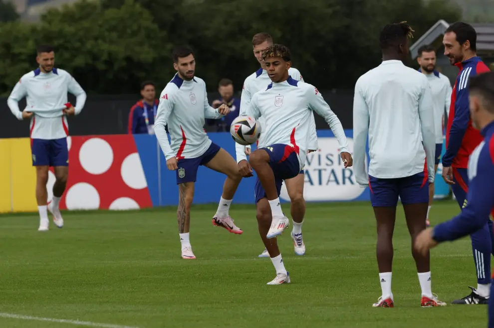 Entrenamiento de la selección española previo a la final de la Eurocopa