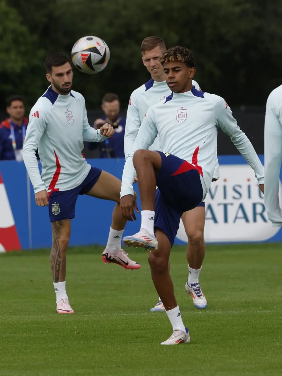 Entrenamiento de la selección española previo a la final de la Eurocopa