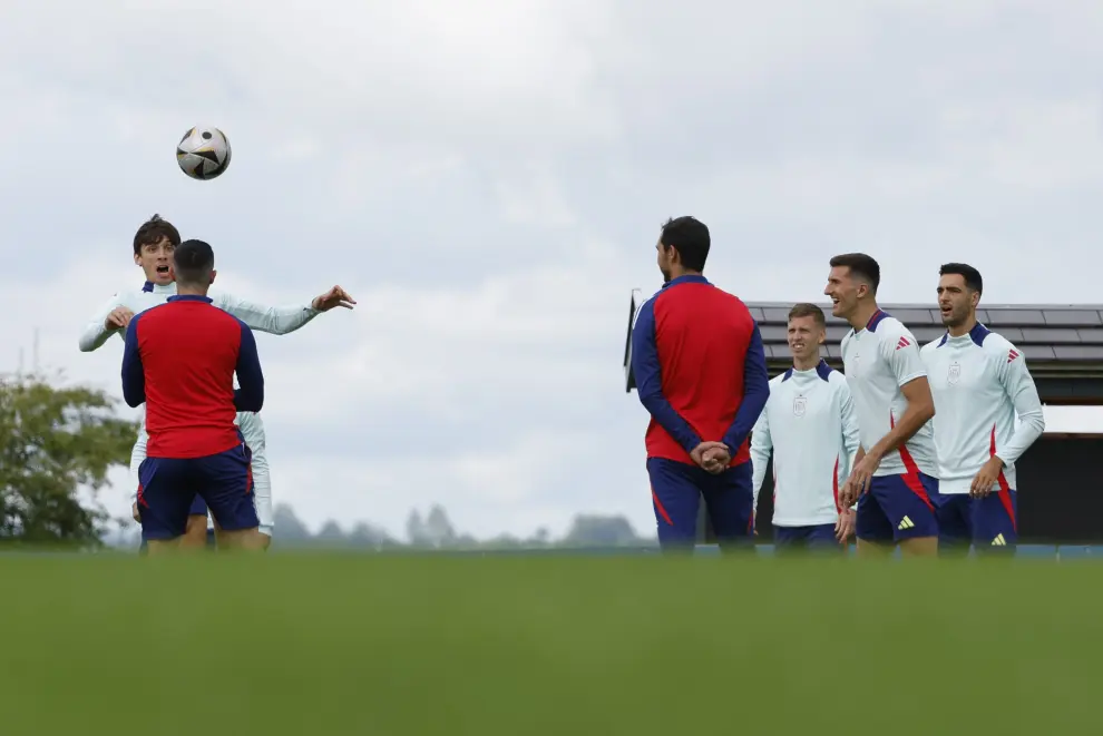 Entrenamiento de la selección española previo a la final de la Eurocopa