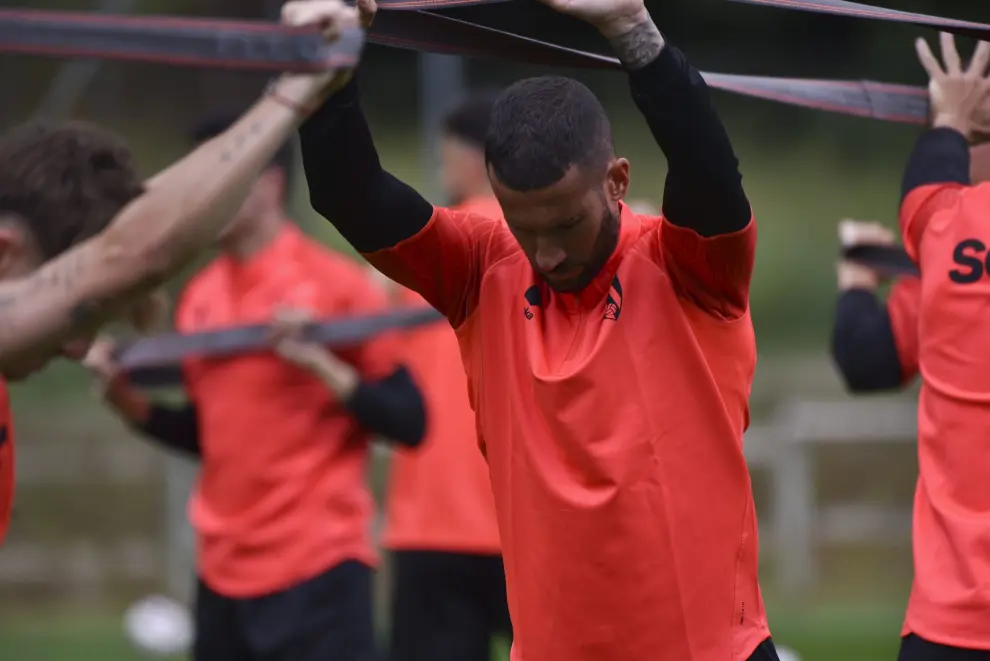 Primer entrenamiento de la SD Huesca.