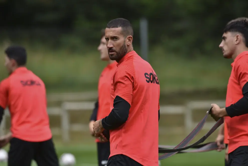 Primer entrenamiento de la SD Huesca.