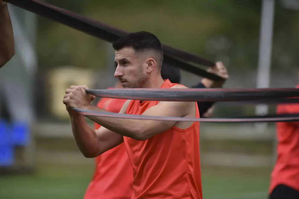 Primer entrenamiento de la SD Huesca.