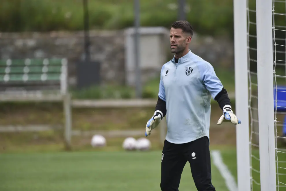 Primer entrenamiento de la SD Huesca.