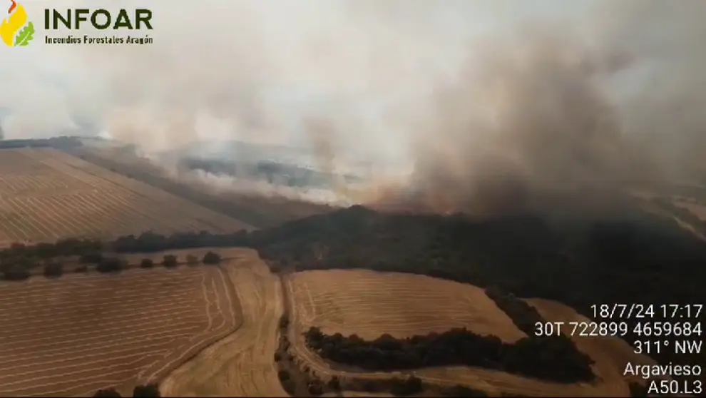 El fuego ha comenzado a primera hora de la tarde de este jueves, según informan desde Incendios Forestales de Aragón.