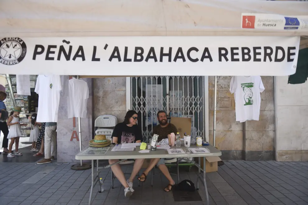 Campaña de socios de las peñas de Huesca para San Lorenzo.