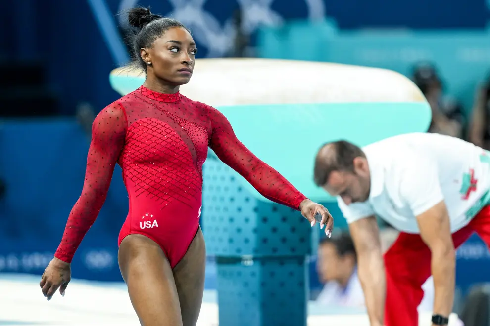 La estadounidense Simone Biles, medalla en salto en los Juegos Olímpicos de París 2024.