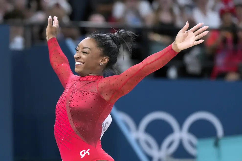 La estadounidense Simone Biles, medalla en salto en los Juegos Olímpicos de París 2024.