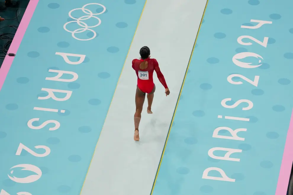 La estadounidense Simone Biles, medalla en salto en los Juegos Olímpicos de París 2024.