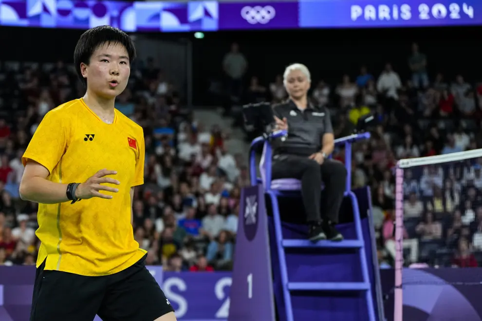 La española dominaba a Bing Jiao He en el momento de la lesión.