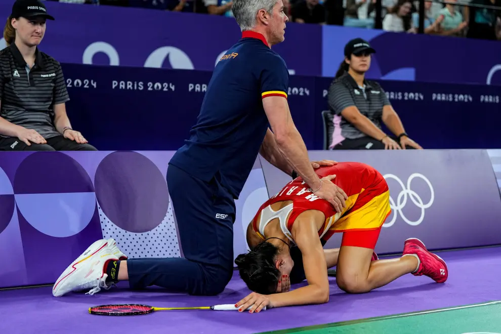 La española dominaba a Bing Jiao He en el momento de la lesión.