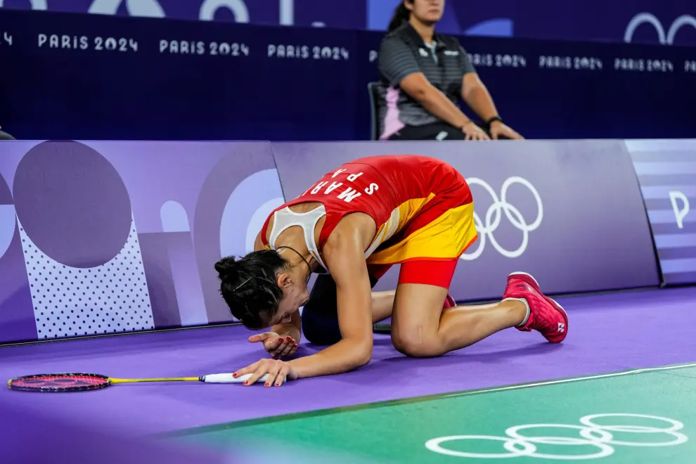 La española dominaba a Bing Jiao He en el momento de la lesión.