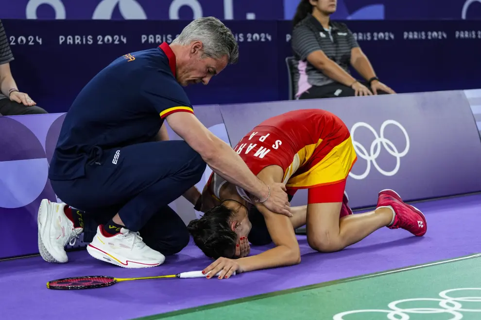 La española dominaba a Bing Jiao He en el momento de la lesión.