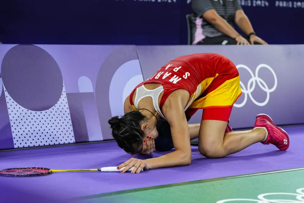 La española dominaba a Bing Jiao He en el momento de la lesión.