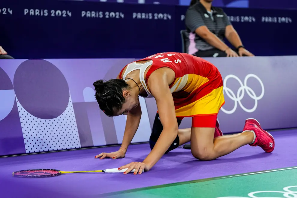 La española dominaba a Bing Jiao He en el momento de la lesión.