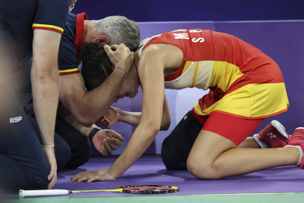 La española dominaba a Bing Jiao He en el momento de la lesión.