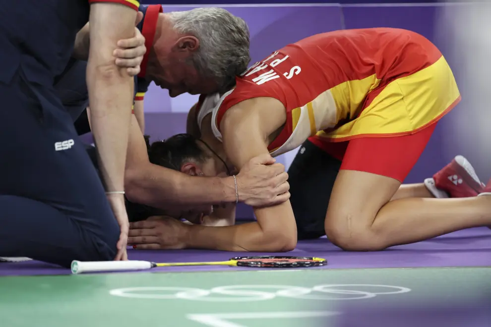 La española dominaba a Bing Jiao He en el momento de la lesión.