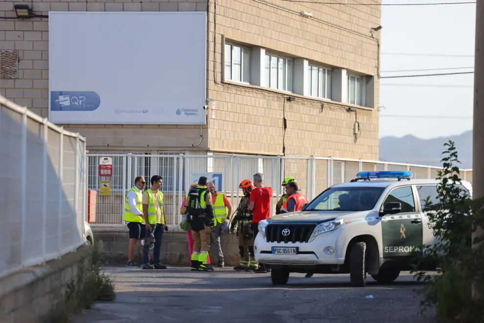 Incendio en la empresa 'Productos QP' de Utebo